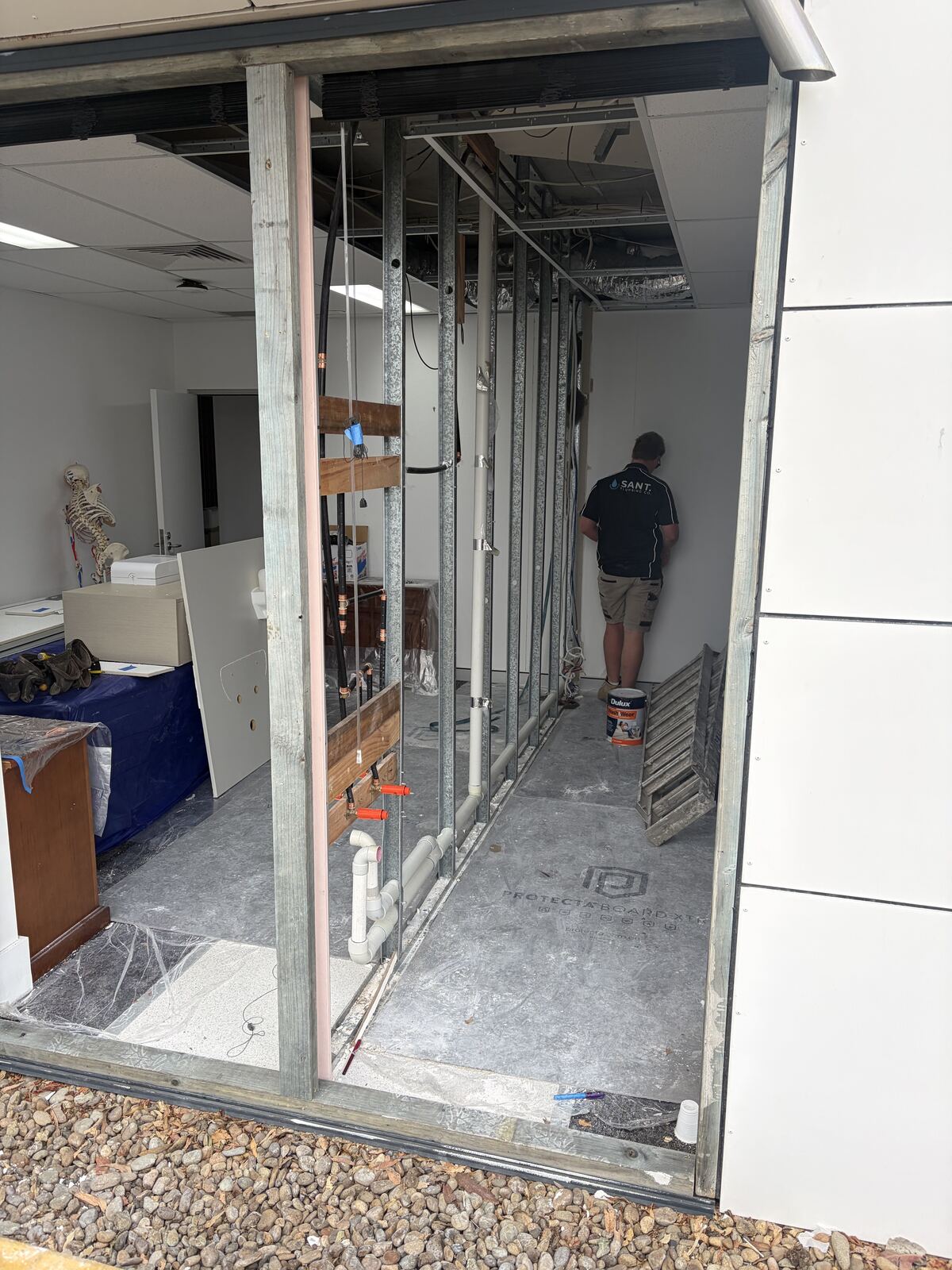 Commercial fit-out framing and rough-in